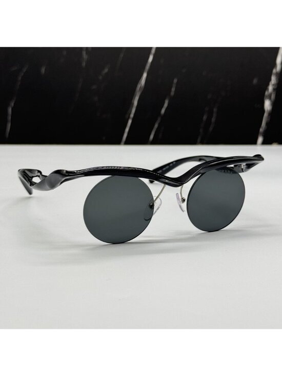 NEW PRADA PRA18S 1AB5S0 SUNGLASSES PR A18S 1AB5S0 ROUND BLACK UNISEX SPR A18S main image 13